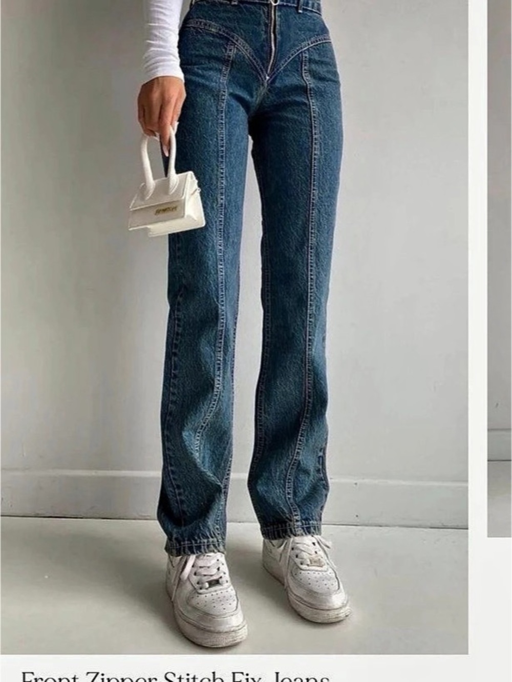 PIRAL Front Zipper Stitch Fix Jeans in Blue